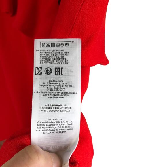 Maje Blouse Womens Sz 1 Red Sleeveless Ruffled Front One Shoulder Top Crew Neck - Picture 9 of 10